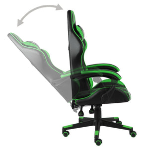 vidaXL Gaming Chair Black and Green Faux Leather
