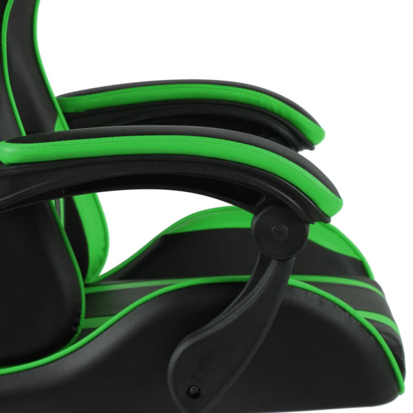 vidaXL Gaming Chair Black and Green Faux Leather
