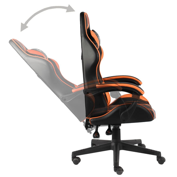 vidaXL Gaming Chair Black and Orange Faux Leather