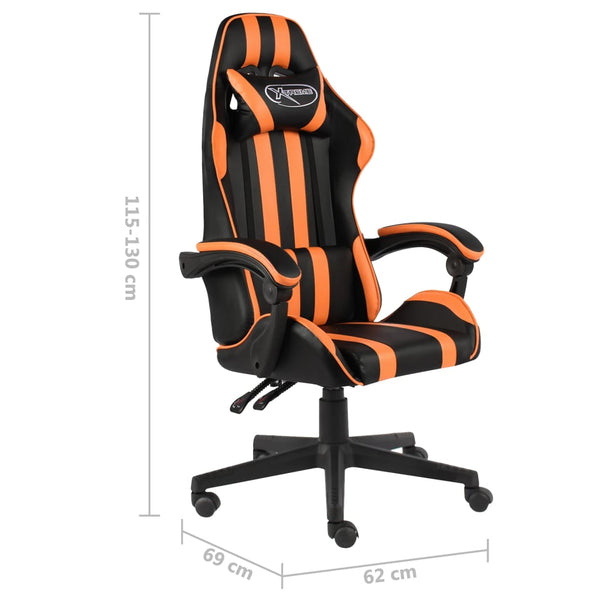 vidaXL Gaming Chair Black and Orange Faux Leather