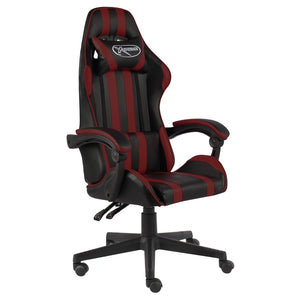 vidaXL Gaming Chair Black and Burgundy Faux Leather