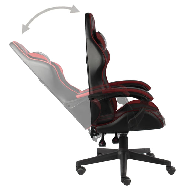 vidaXL Gaming Chair Black and Burgundy Faux Leather