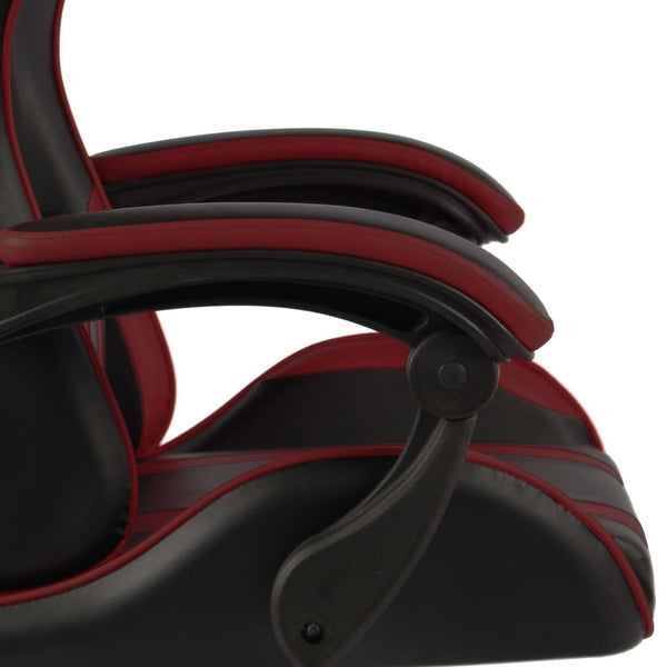 vidaXL Gaming Chair Black and Burgundy Faux Leather