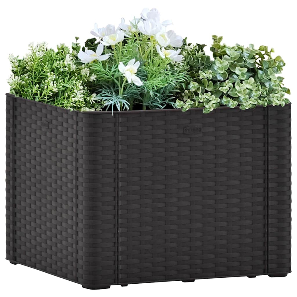 vidaXL Garden Raised Bed Self-Watering System Anthracite 43x43x33 cm