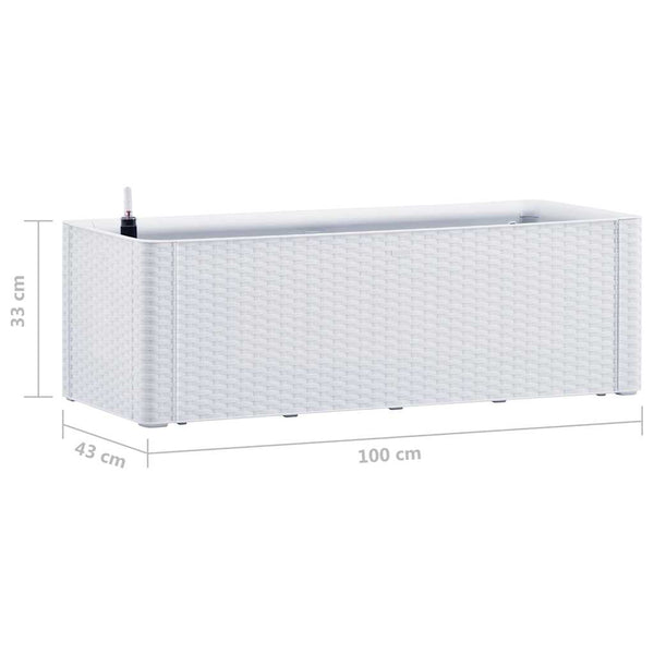 vidaXL Self-Watering Raised Garden Bed White 100x43x33 cm
