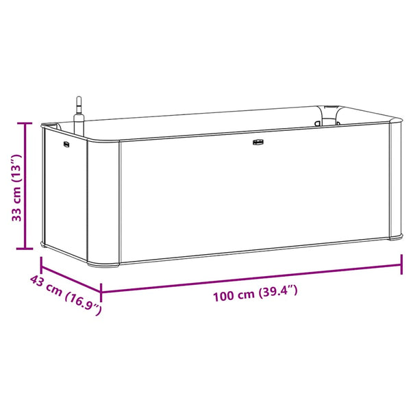 vidaXL Self-Watering Raised Garden Bed White 100x43x33 cm