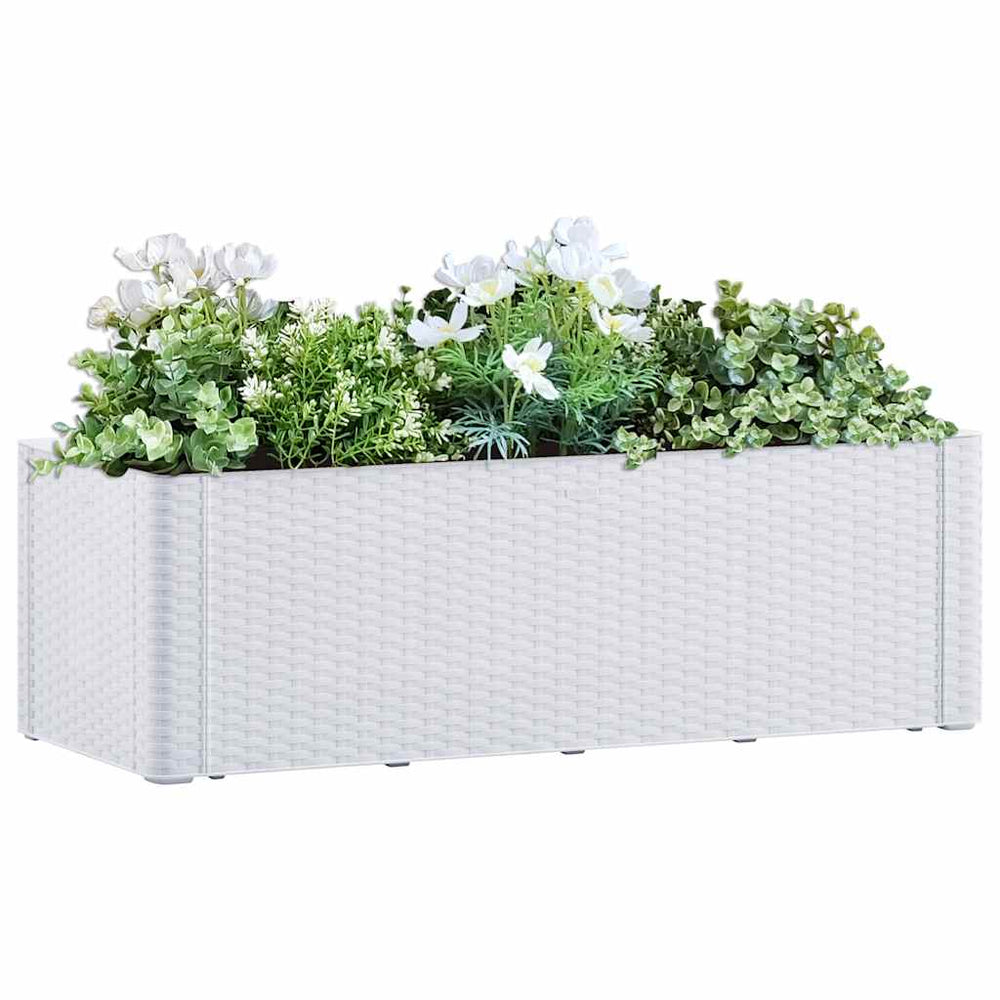 vidaXL Self-Watering Raised Garden Bed White 100x43x33 cm