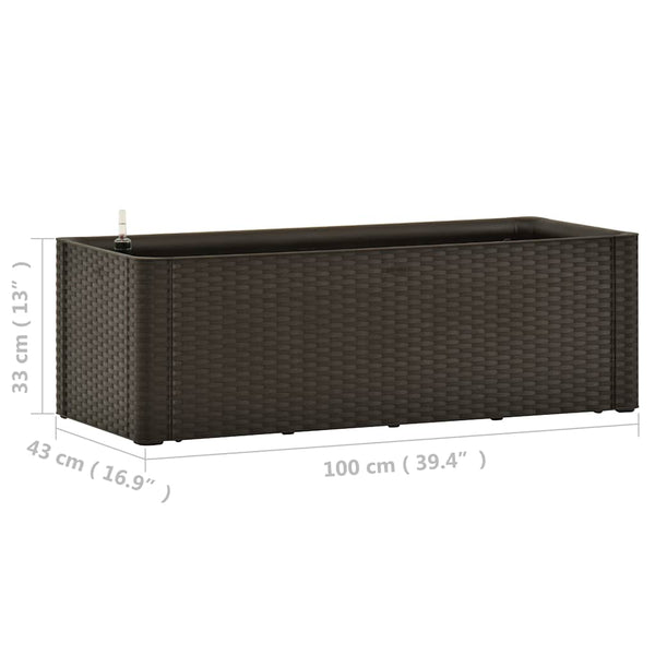 vidaXL Garden Raised Bed with Self-Watering System Mocha 100x43x33 cm