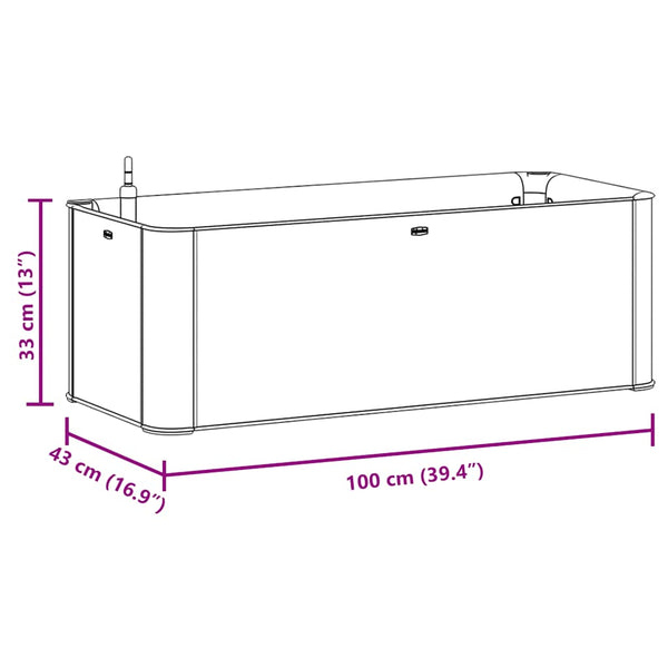 vidaXL Garden Raised Bed with Self-Watering System Mocha 100x43x33 cm