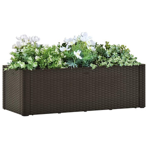 vidaXL Garden Raised Bed with Self-Watering System Mocha 100x43x33 cm