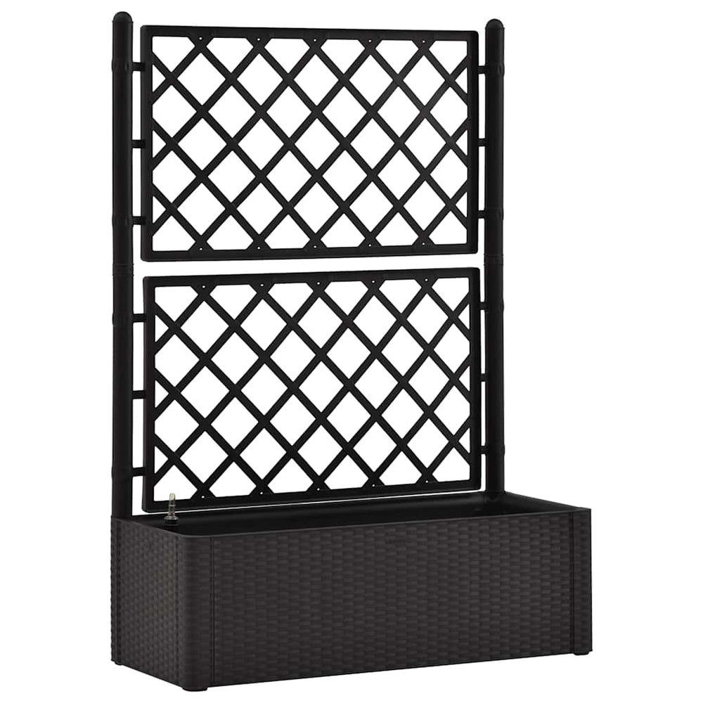 vidaXL Raised Garden Bed with Trellis Self-Watering System Anthracite