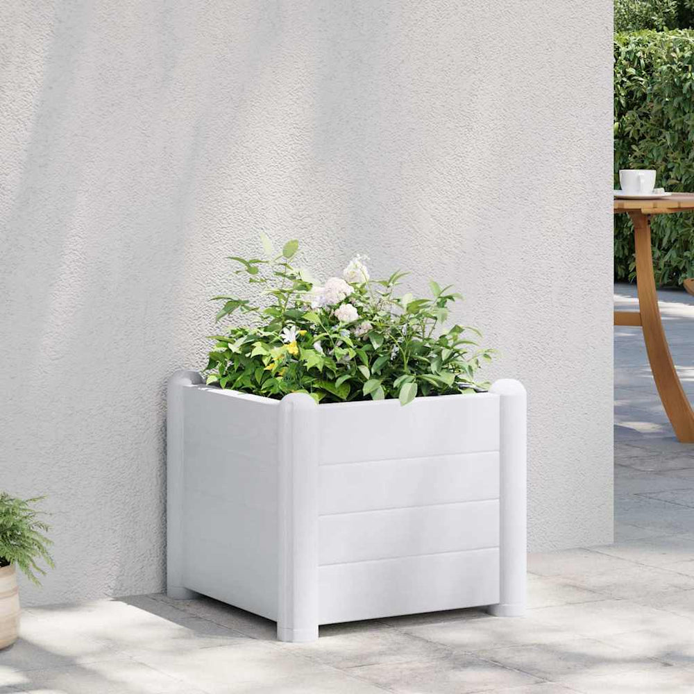 vidaXL Raised Garden Bed PP White 43x43x35 cm