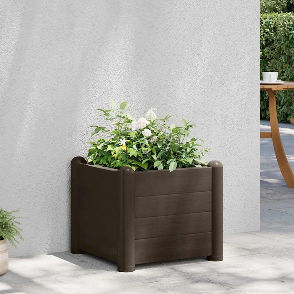 vidaXL Raised Garden Bed PP Moka 43x43x35 cm