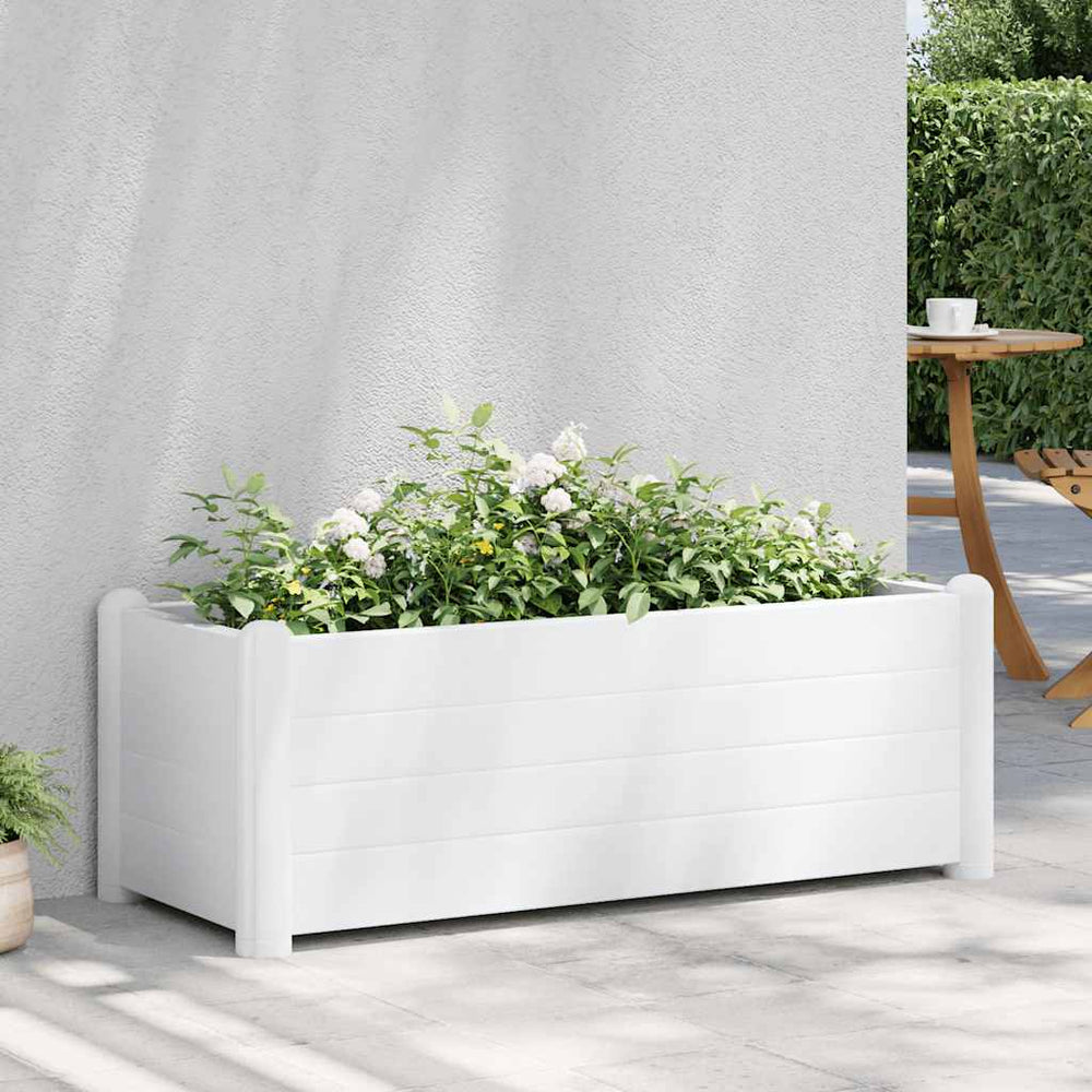 vidaXL Raised Garden Bed PP White 100x43x35 cm