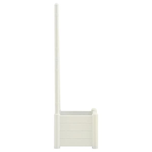 vidaXL Planter with Trellis 43x43x142 cm PP White