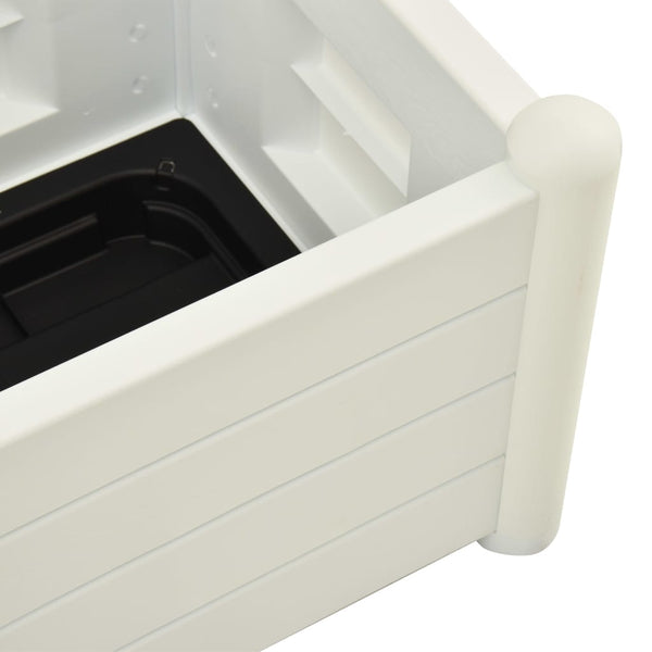 vidaXL Planter with Trellis 43x43x142 cm PP White