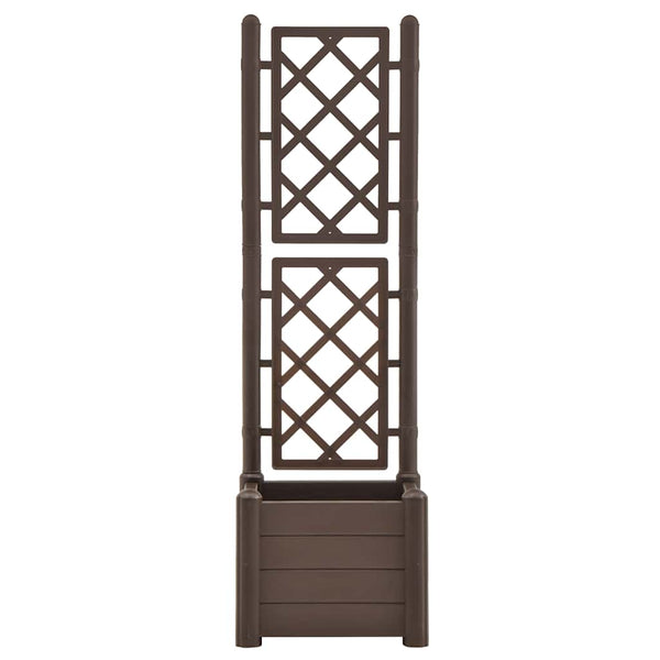 vidaXL Planter with Trellis 43x43x142 cm PP Mocca