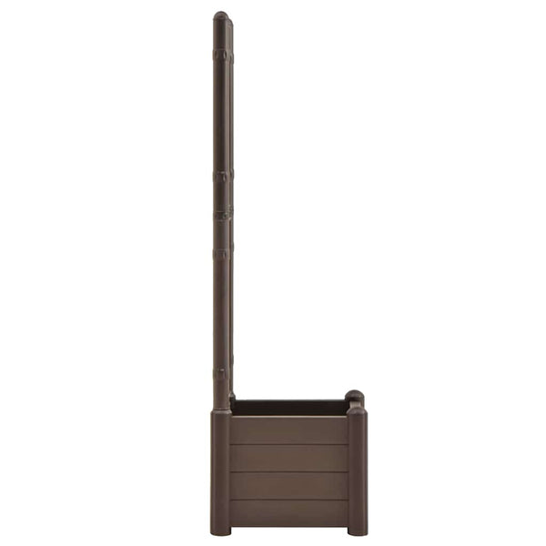 vidaXL Planter with Trellis 43x43x142 cm PP Mocca