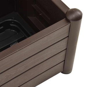 vidaXL Planter with Trellis 43x43x142 cm PP Mocca