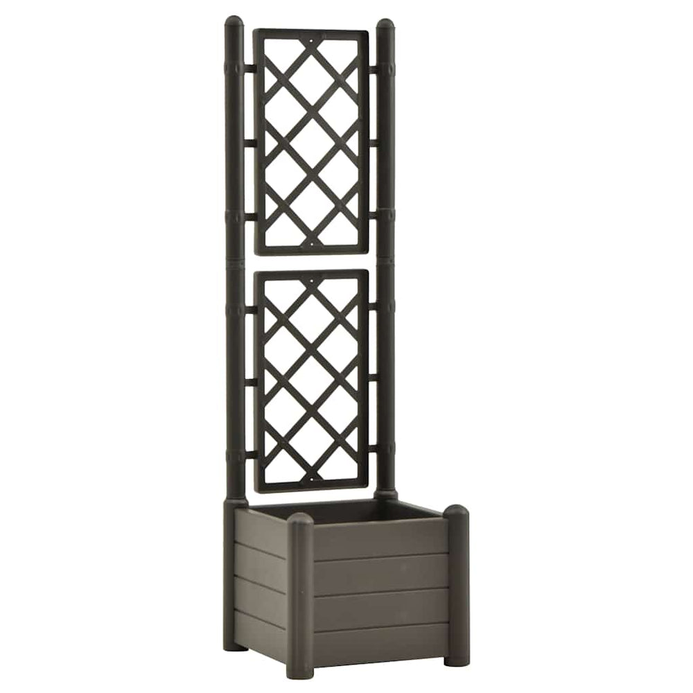 vidaXL Planter with Trellis 43x43x142 cm PP Anthracite