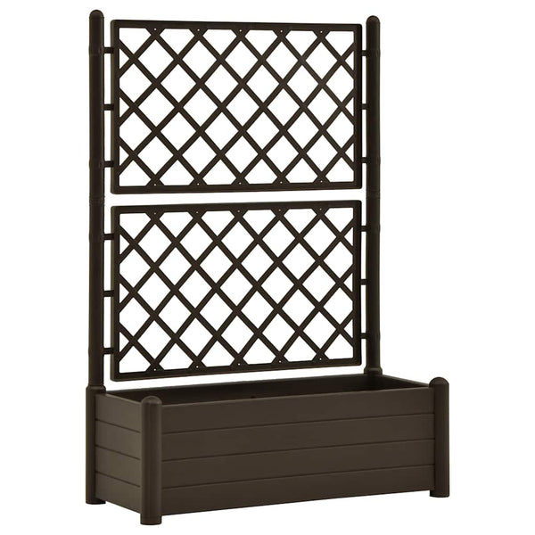 vidaXL Planter with Trellis 100x43x142 cm PP Moka
