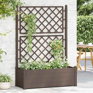 vidaXL Planter with Trellis 100x43x142 cm PP Moka