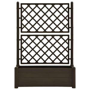 vidaXL Planter with Trellis 100x43x142 cm PP Moka