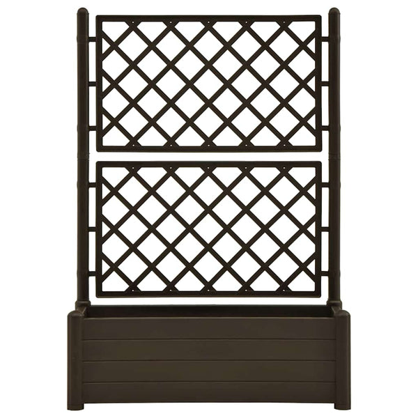 vidaXL Planter with Trellis 100x43x142 cm PP Moka