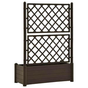 vidaXL Planter with Trellis 100x43x142 cm PP Moka