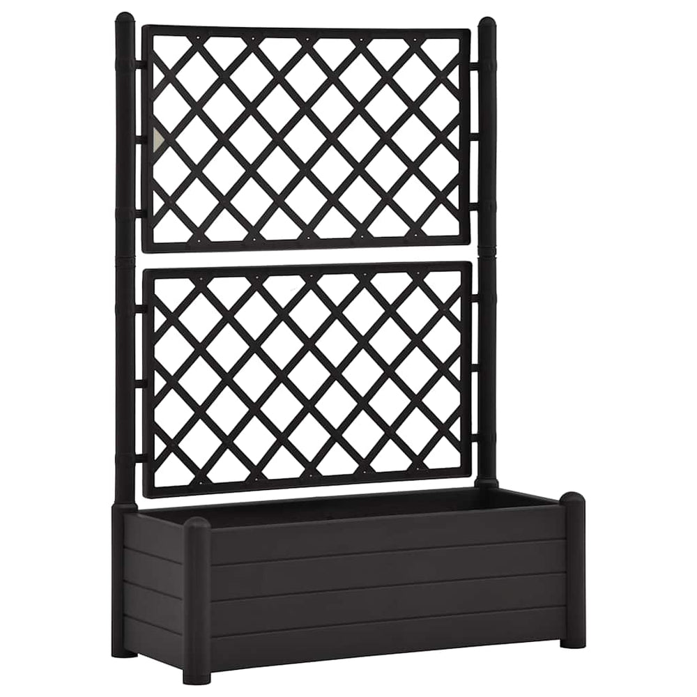 vidaXL Planter with Trellis 100x43x142 cm PP Anthracite