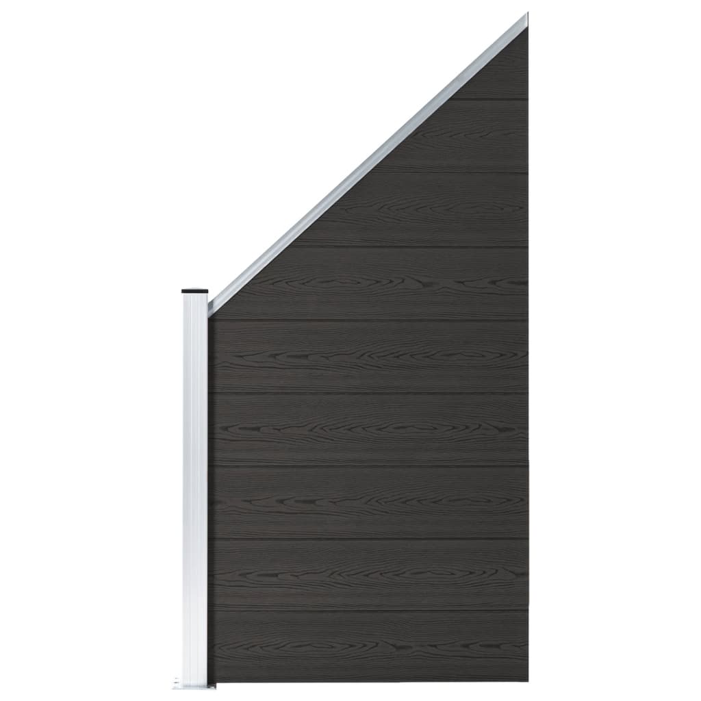 vidaXL WPC Fence Panel 95x(105-180) cm Black