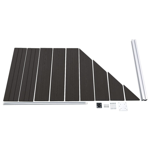 vidaXL WPC Fence Panel 95x(105-180) cm Black