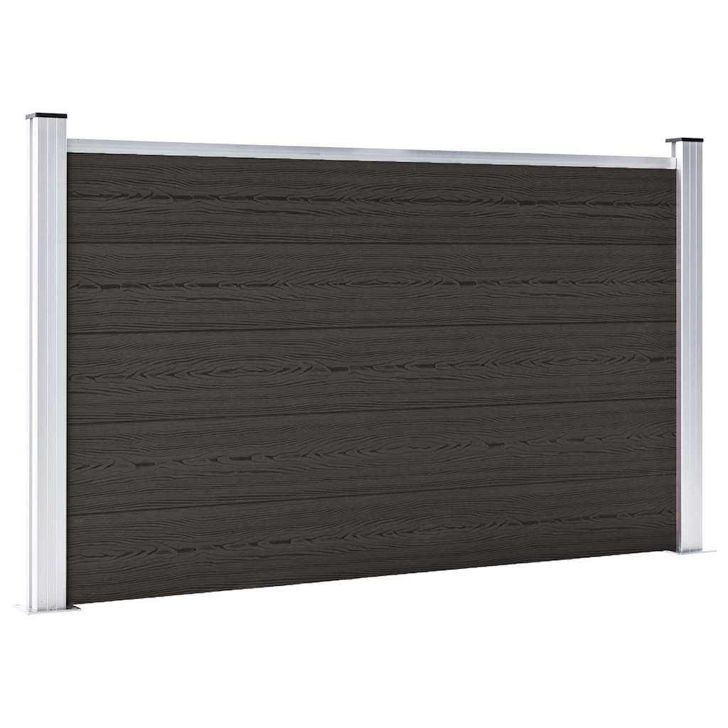 vidaXL WPC Fence Panel 180x105 cm Black