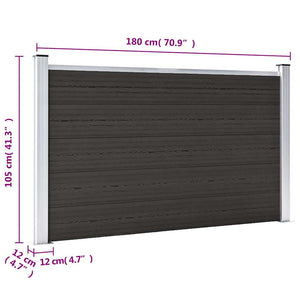vidaXL WPC Fence Panel 180x105 cm Black