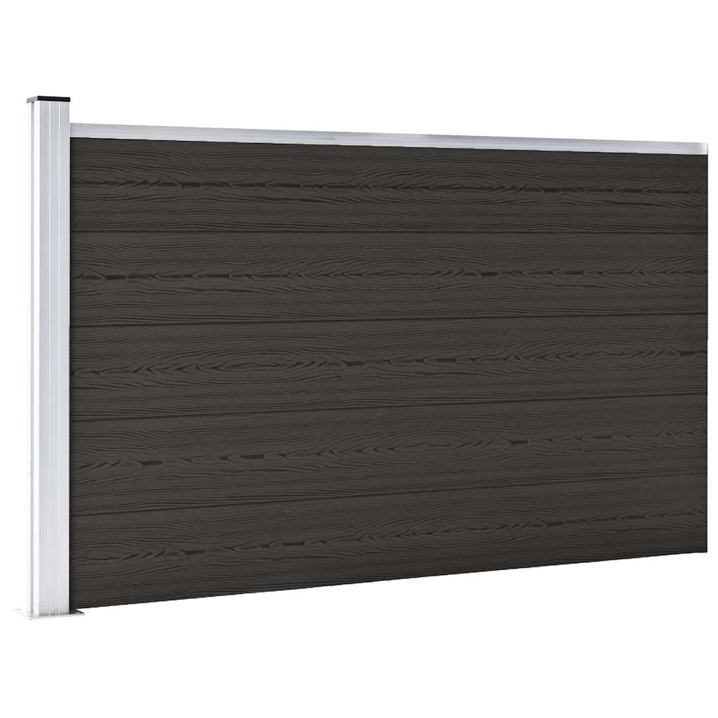 vidaXL WPC Fence Panel 175x105 cm Black