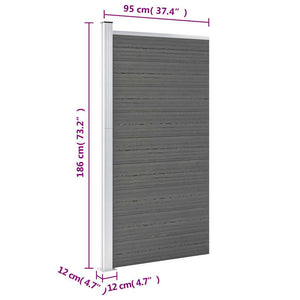 vidaXL WPC Fence Panel 95x186 cm Grey