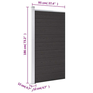 vidaXL WPC Fence Panel 95x186 cm Black