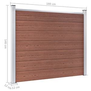vidaXL WPC Fence Panel 180x146 cm Brown