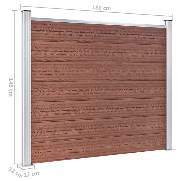 vidaXL WPC Fence Panel 180x146 cm Brown