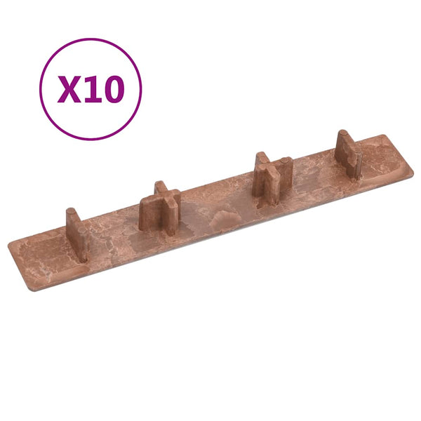 vidaXL End Caps for Decking Boards 10 pcs. Brown Plastic