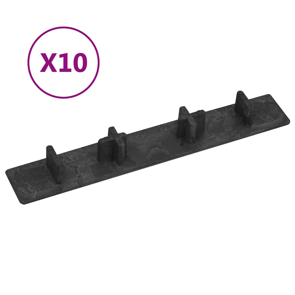 vidaXL End Caps for Decking Boards 10 pcs Black Plastic
