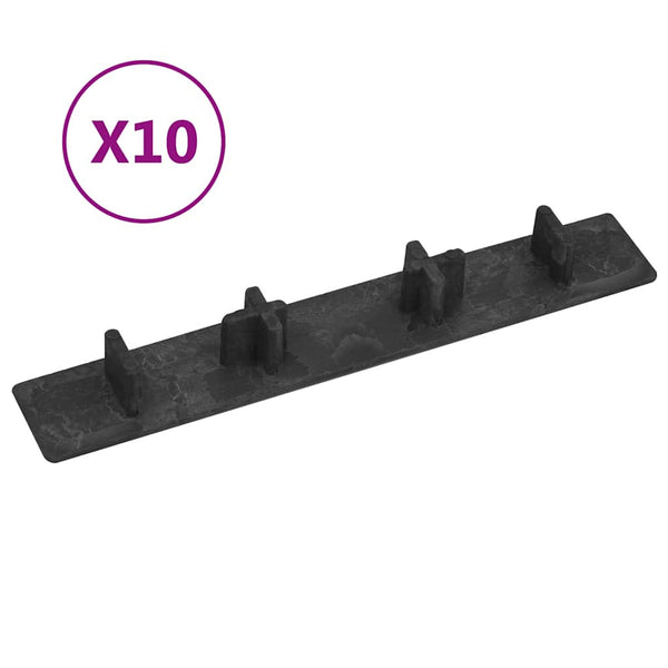 vidaXL End Caps for Decking Boards 10 pcs Black Plastic