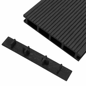 vidaXL End Caps for Decking Boards 10 pcs Black Plastic