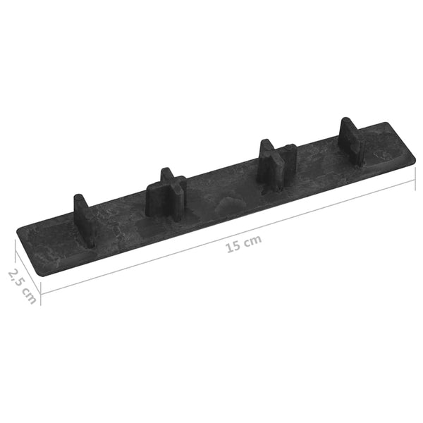 vidaXL End Caps for Decking Boards 10 pcs Black Plastic