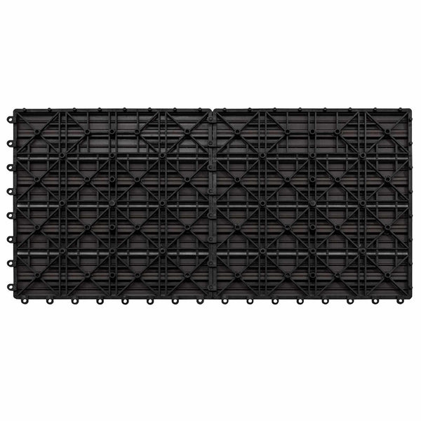 vidaXL Decking Tile 6 pcs Dark Brown 60 x 30 cm WPC