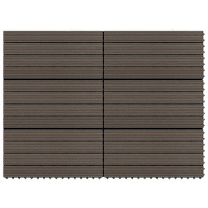vidaXL Decking Tile 6 pcs Dark Brown 60 x 30 cm WPC