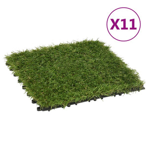vidaXL Artificial Grass Tiles 11 pcs. Green 30x30 cm