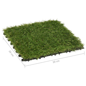vidaXL Artificial Grass Tiles 11 pcs. Green 30x30 cm