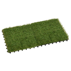 vidaXL Artificial Grass Tiles 22 pcs. Green 30x30 cm