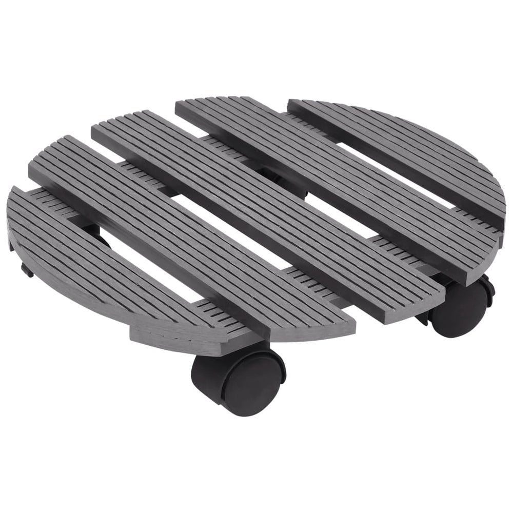 vidaXL Plant Dolly 2 pcs. Gray Ø30x7.5 cm WPC